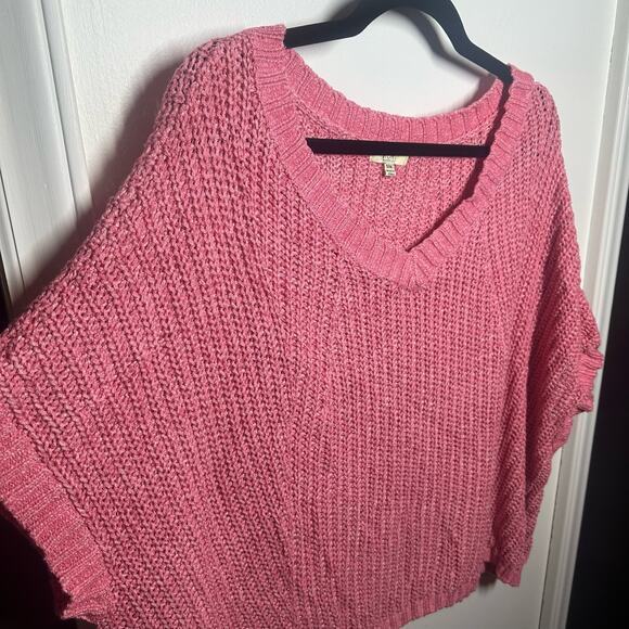 Kori America Women's Pink Open Knit Oversized Sweater Size Small/Medium - Picture 4 of 10